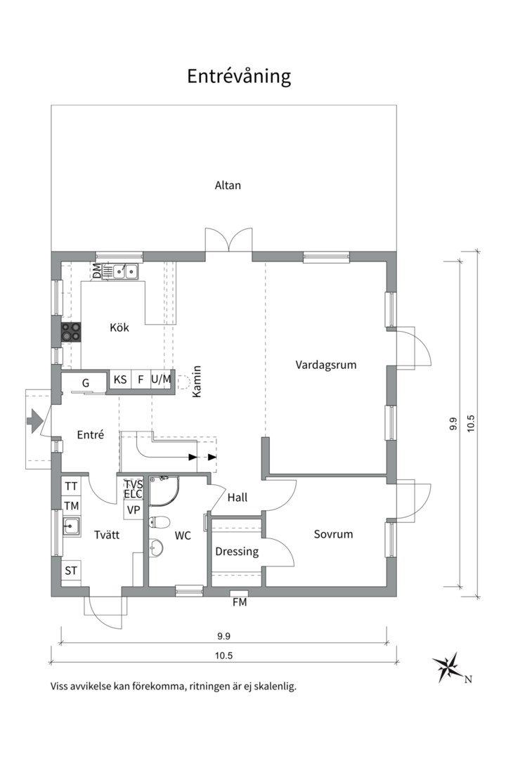 Planlösning från Ramsjövägen 36 C, Såld i Björklinge, Uppsala