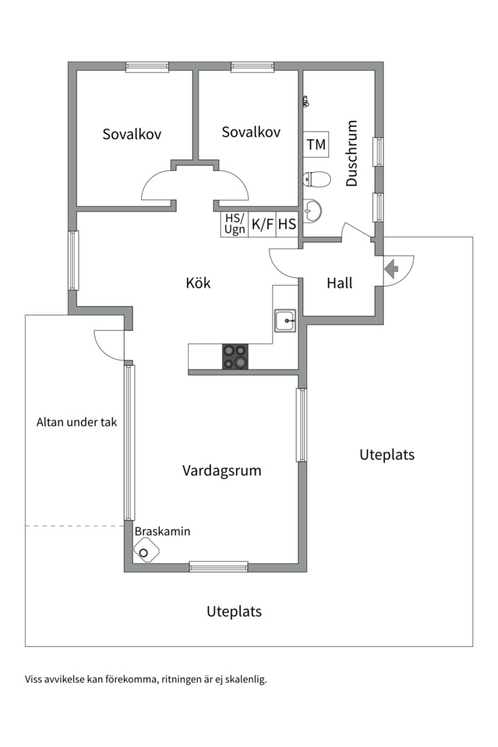 Planlösning från Örkälla 84, Såld i Skyttorp, Uppsala