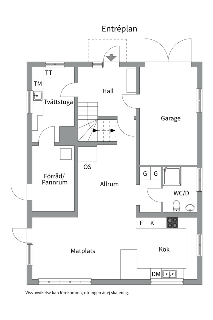 Planlösning från Kurirvägen 5, Såld i Lännersta, Nacka