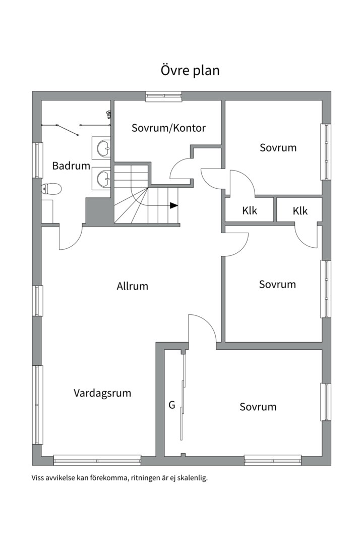 Planlösning från Kurirvägen 5, Såld i Lännersta, Nacka