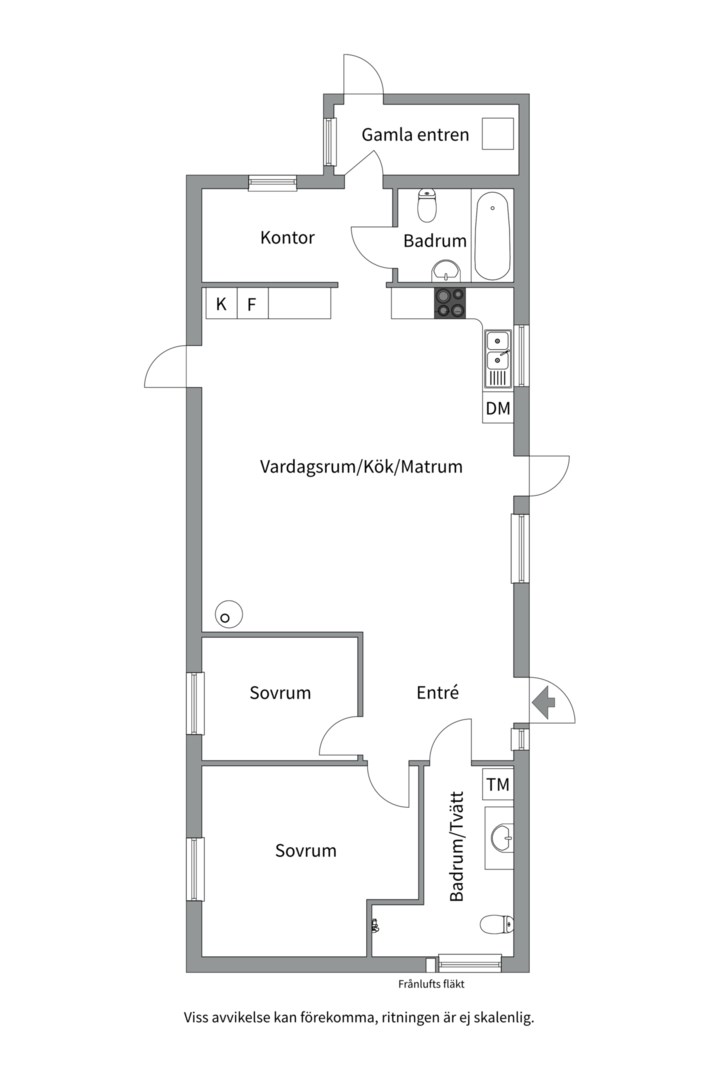 Planlösning från Klarinettvägen 10, Såld i Lycksta, Västerås