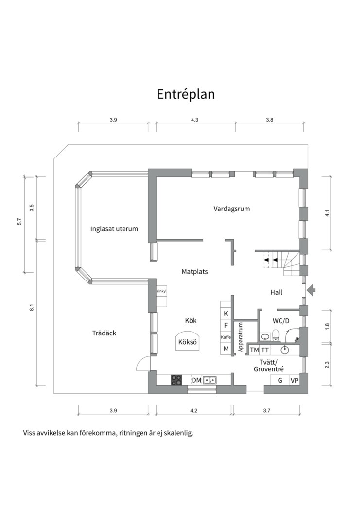Planlösning från Hartrajet 20, Såld i Bergsbrunna, Uppsala