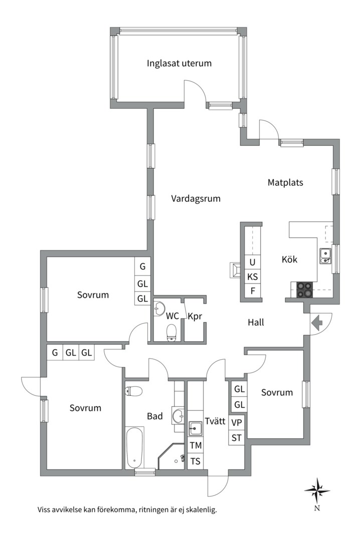 Planlösning från Stockvägen 5, Såld i Järlåsa, Uppsala