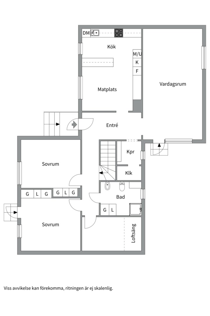 Planlösning från Lillinge 121, Såld i Funbo, Uppsala