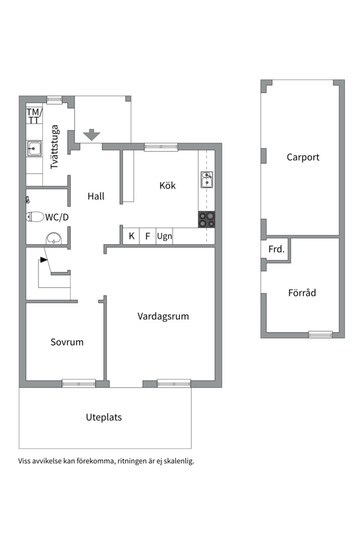 Planlösning från Svankärrsvägen 8D, Såld i Sunnersta, Uppsala