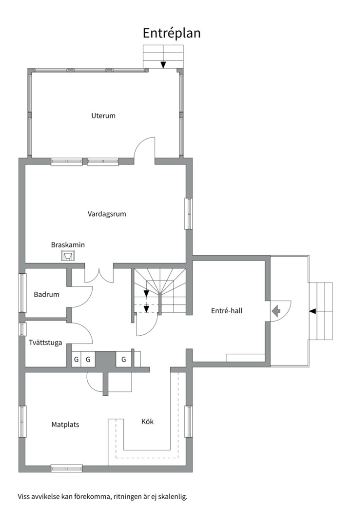 Planlösning från Hasselvägen 24, Såld i Storvreta, Uppsala