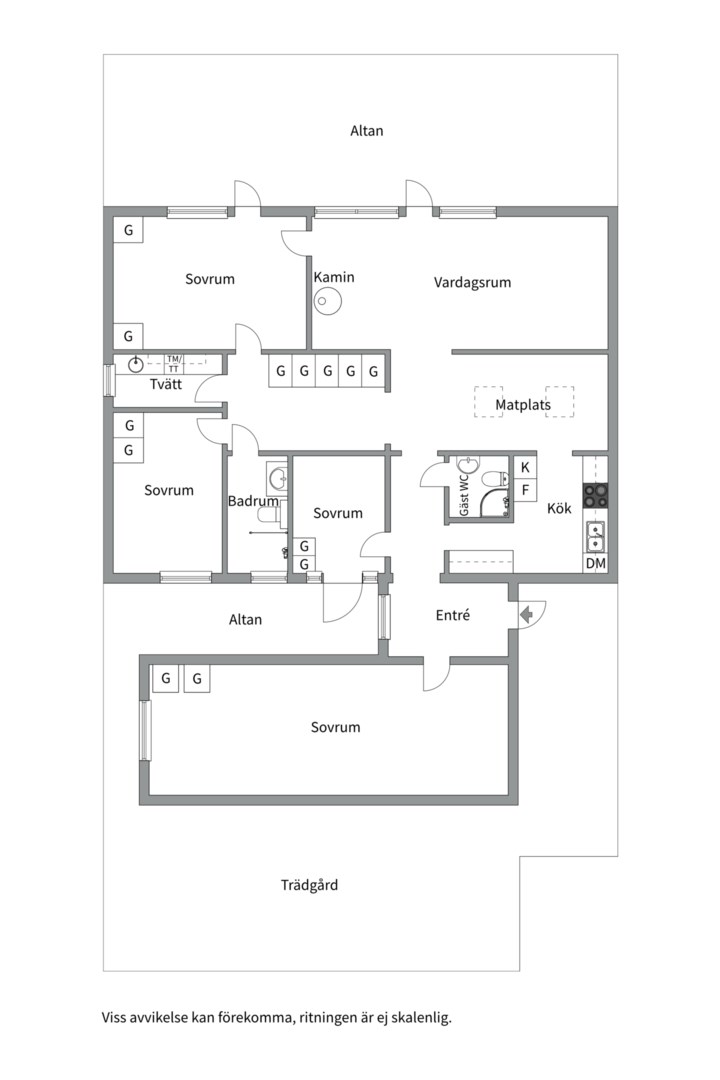 Planlösning från Sten Stures väg 45, Såld i Duvnäs Utskog, Nacka