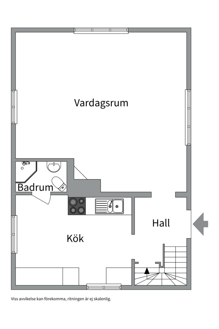 Planlösning från Funbo-Hovgården Humlebo 49, Såld i Marielund, Uppsala