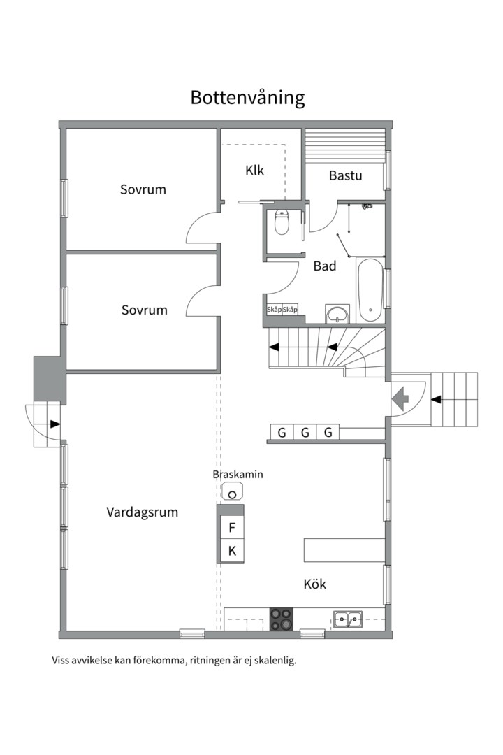 Planlösning från Morkullevägen 86, Såld i Sunnersta, Uppsala