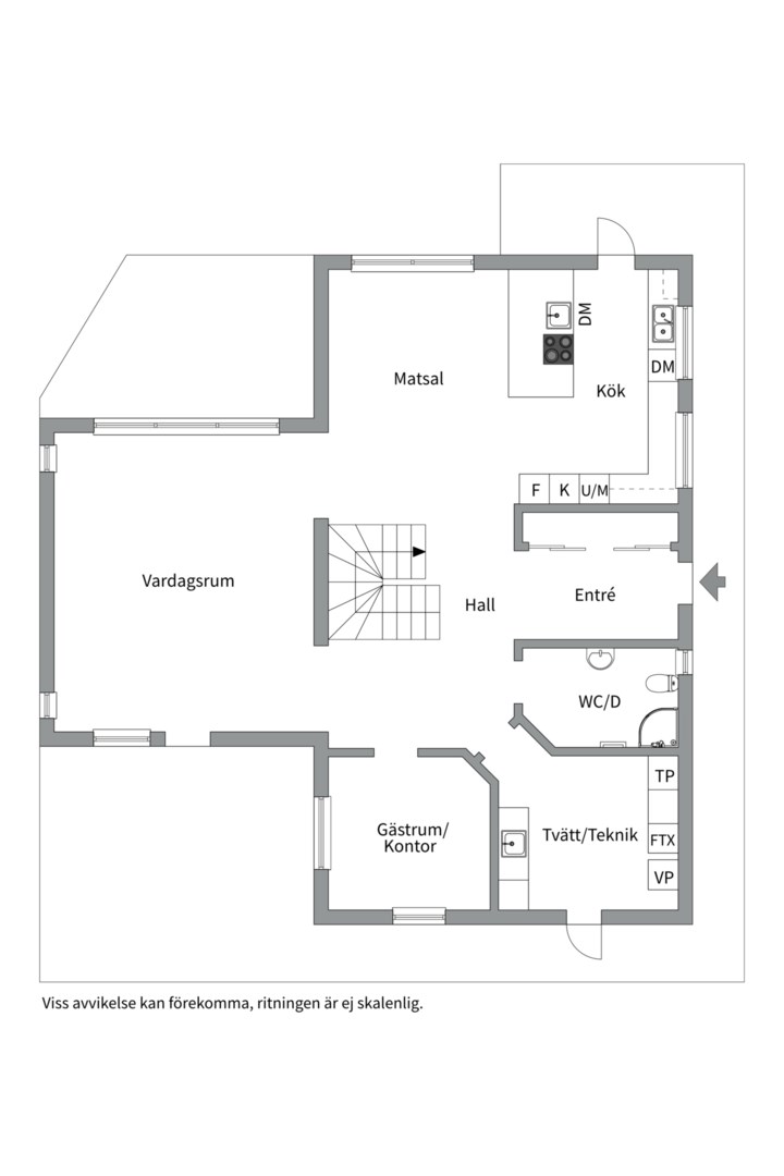Planlösning från Hasselbacken 13, Såld i Kolvik, Värmdö