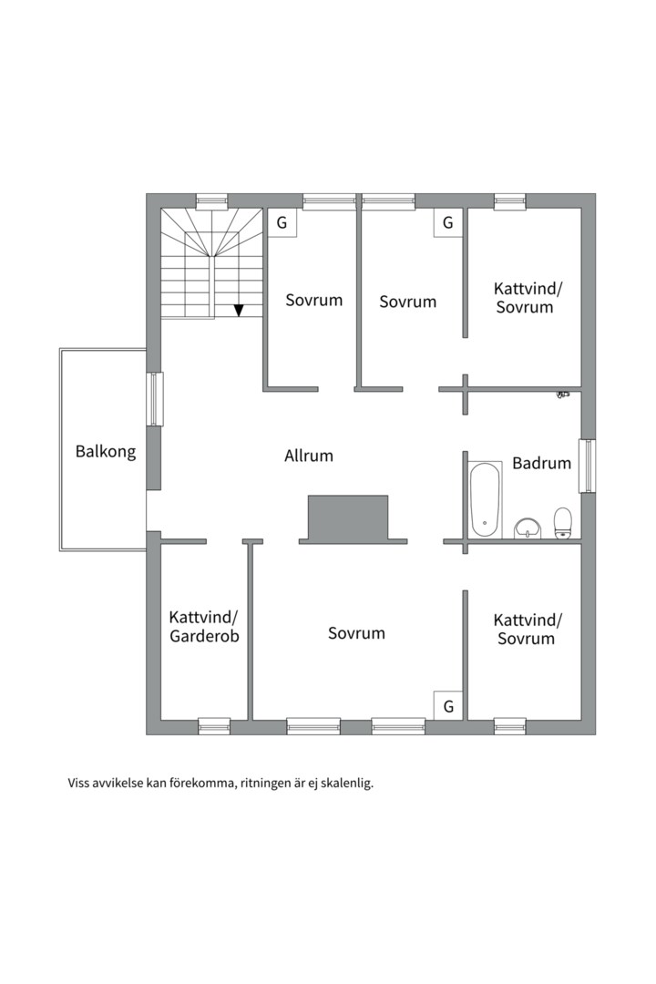Planlösning från Vattgårdsvägen 2, Såld i Storvreta, Uppsala