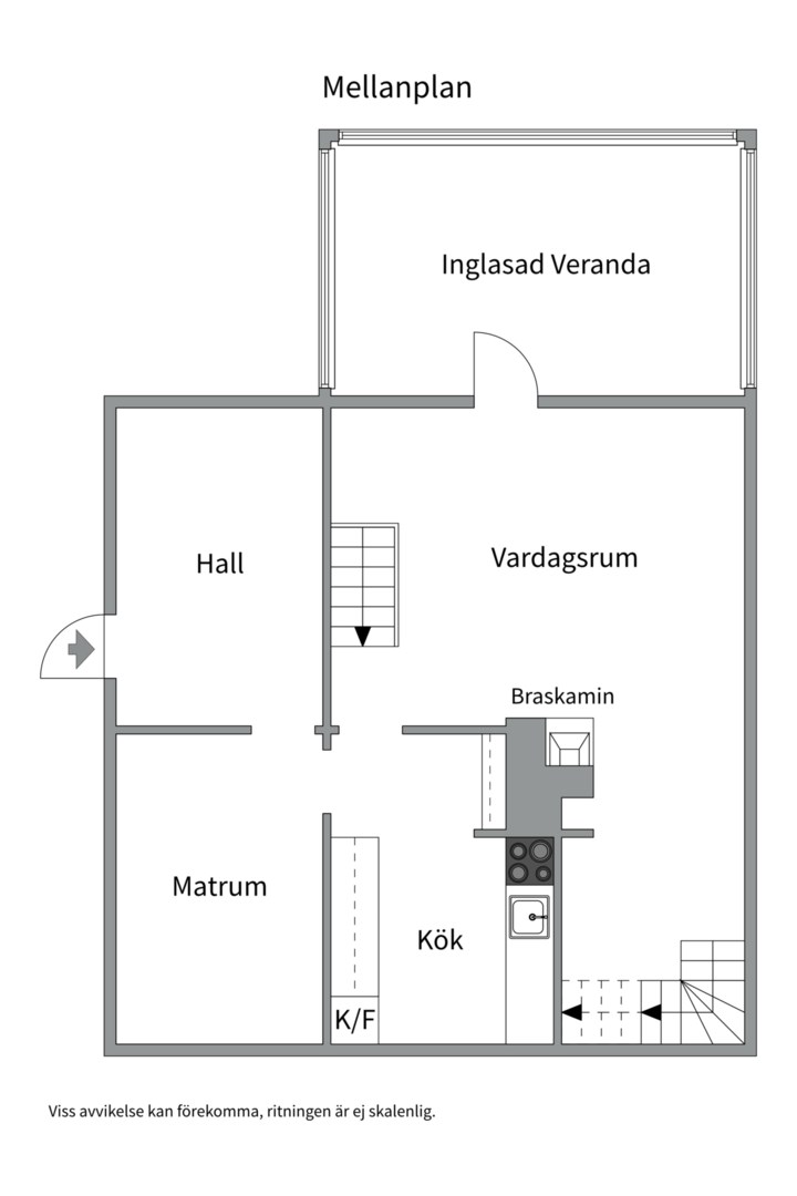 Planlösning från Söderled 13, Såld i Gustavsvik, Nacka
