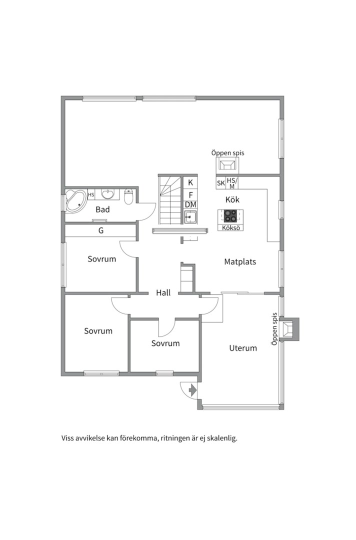 Planlösning från Åsavägen 7, Såld i Eknäs, Nacka