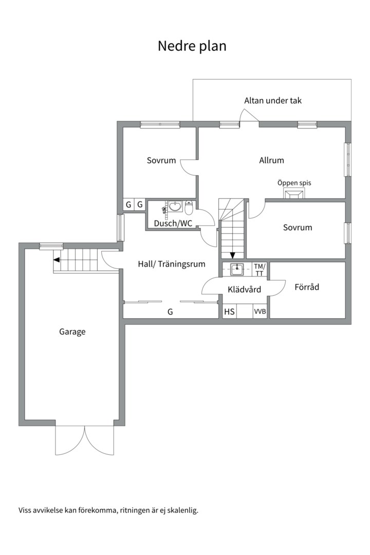 Planlösning från Åsavägen 7, Såld i Eknäs, Nacka