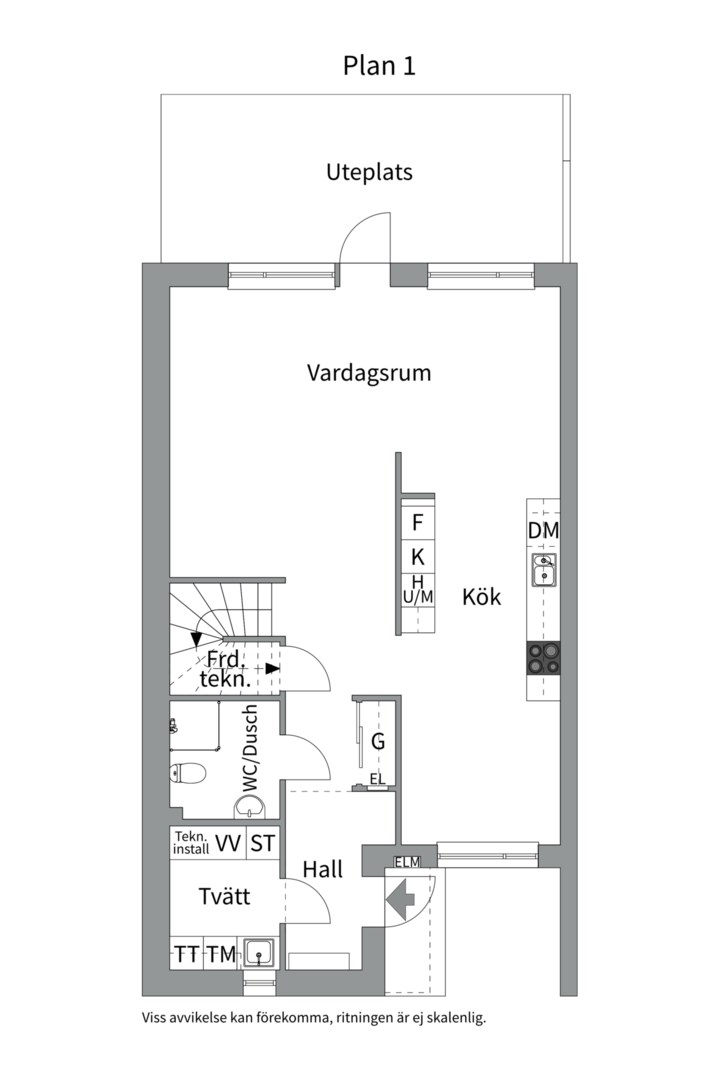 Planlösning från Trasthagsvägen 8A, Såld i Sunnersta, Uppsala