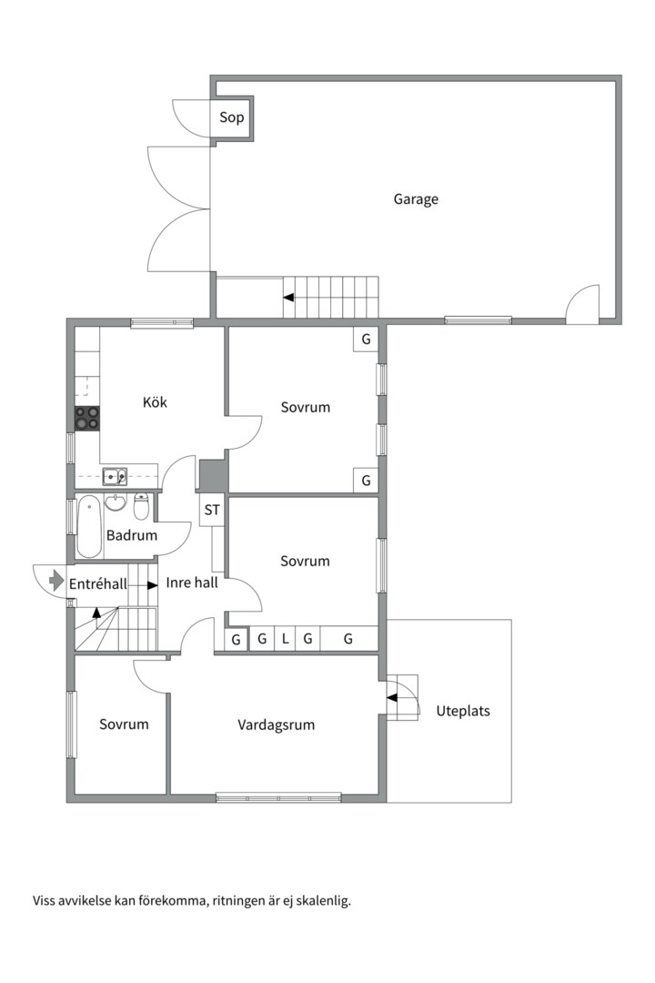 Planlösning från Tårpilsvägen 26, Såld i Lövstalöt, Uppsala