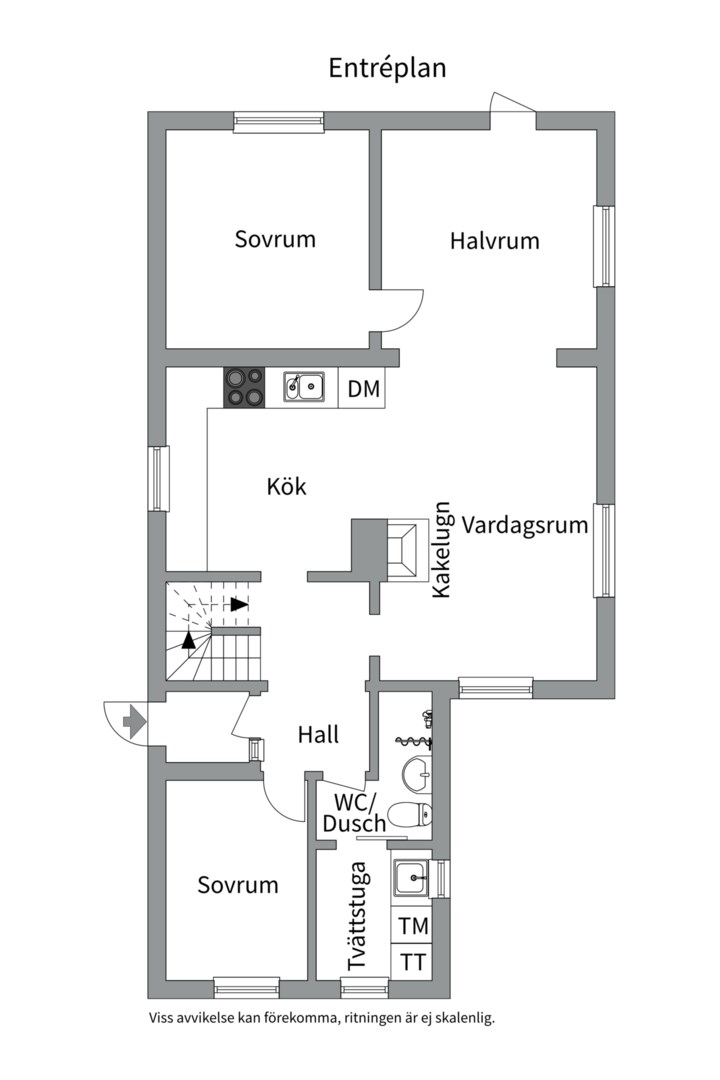 Planlösning från Tors väg 10, Såld i , Uppsala