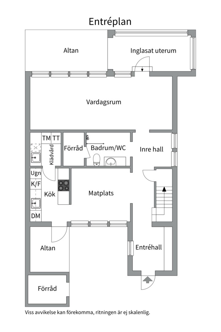 Planlösning från Bonadsvägen 24, Såld i Nåntuna, Uppsala