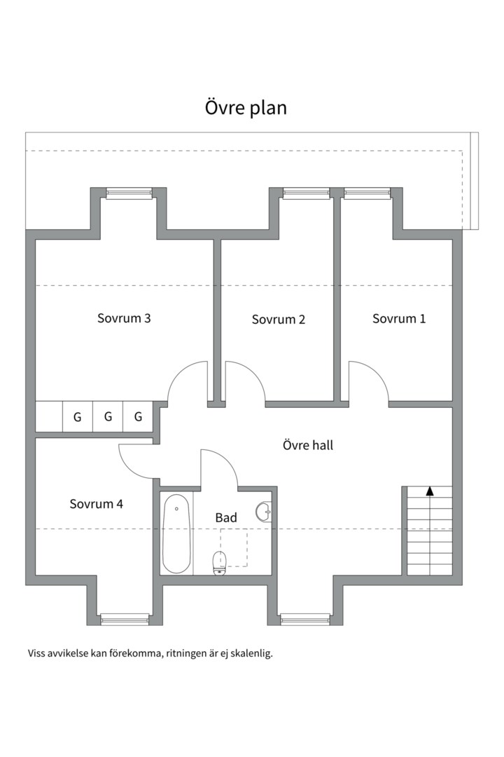 Planlösning från Bonadsvägen 24, Såld i Nåntuna, Uppsala