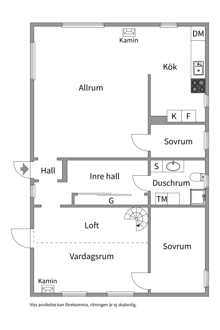 Planlösning från Olgas väg 7, Såld i Mariedal, Värmdö