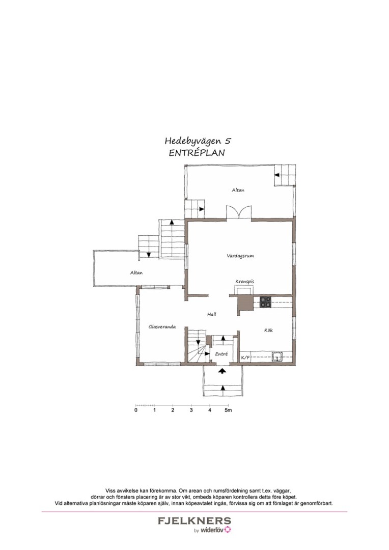 Planlösning från Hedebyvägen 5, Såld i Bromma - Norra Ängby, Stockholm