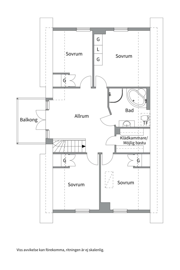 Planlösning från Babordsvägen 2, Såld i Boo Gård, Nacka