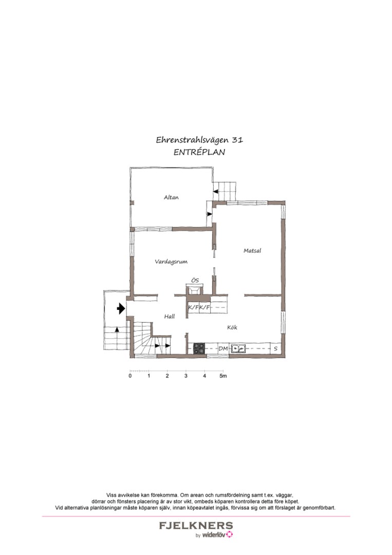 Planlösning från Ehrenstrahlsvägen 31, Såld i Bromma - Södra Ängby, Stockholm