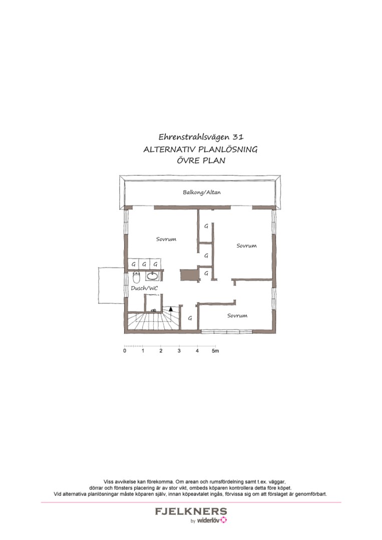 Planlösning från Ehrenstrahlsvägen 31, Såld i Bromma - Södra Ängby, Stockholm