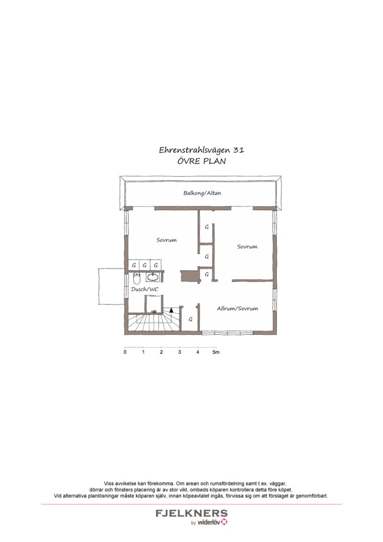 Planlösning från Ehrenstrahlsvägen 31, Såld i Bromma - Södra Ängby, Stockholm