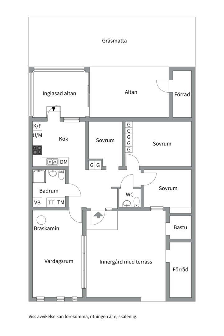 Planlösning från Målstavägen 5D, Såld i Bälinge, Uppsala
