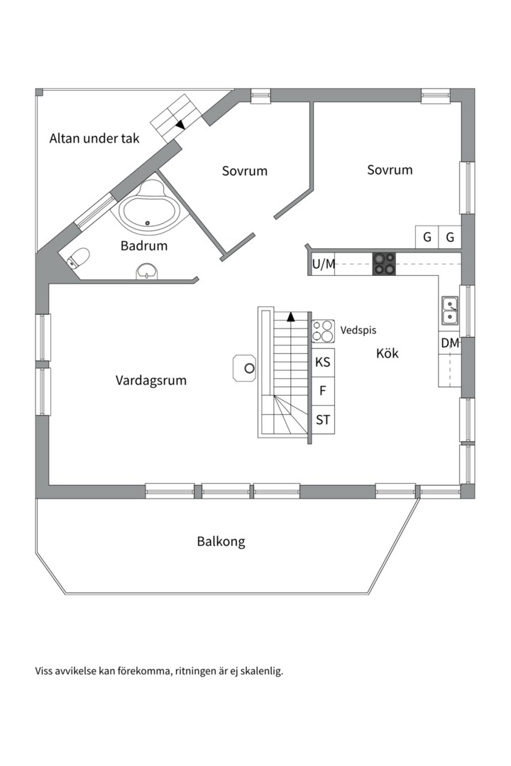 Planlösning från Porfyrvägen 18, Såld i Norra Lännersta, Nacka
