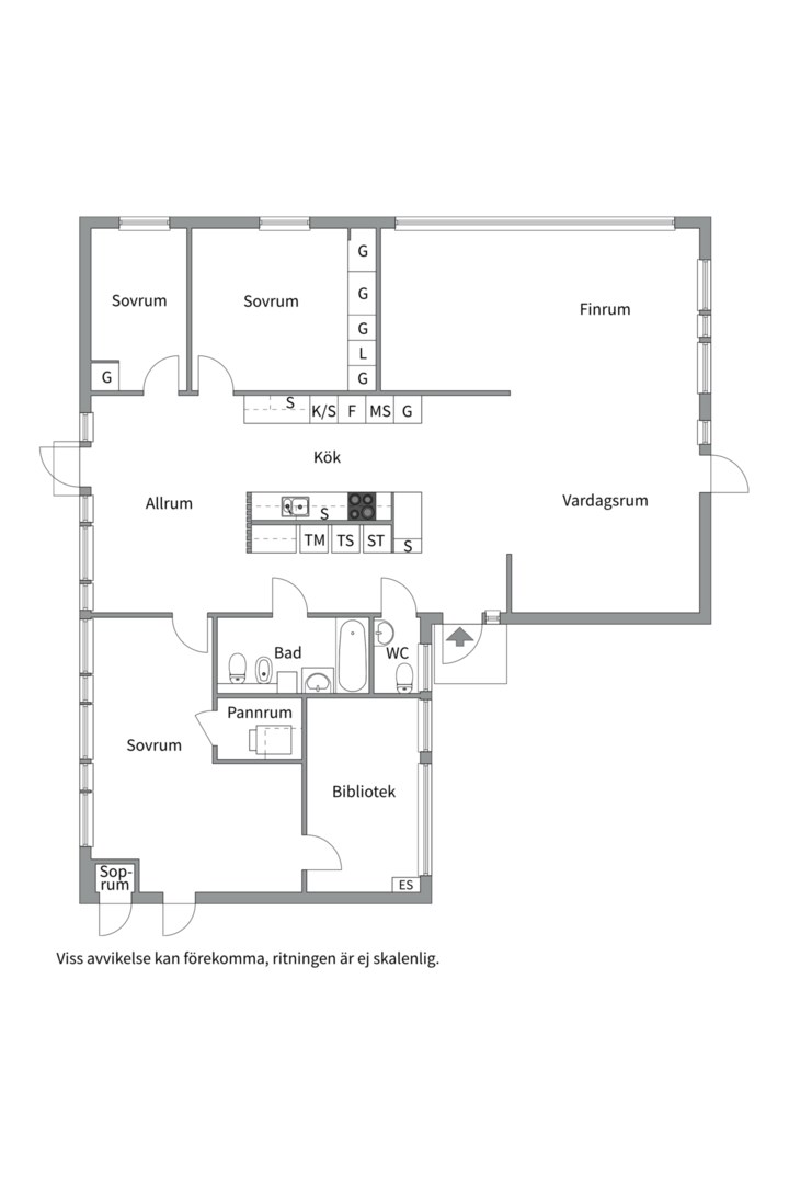 Planlösning från Kristinedalsvägen 38A, Kommande i Skuru, Nacka