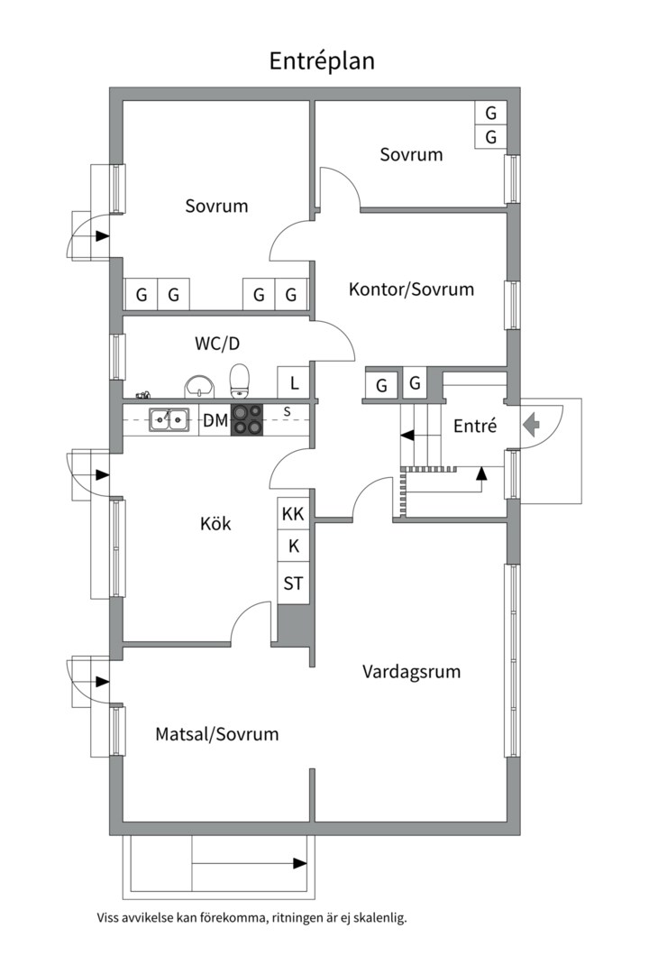 Planlösning från Hildvägen 15, Såld i Gamla Uppsala, Uppsala
