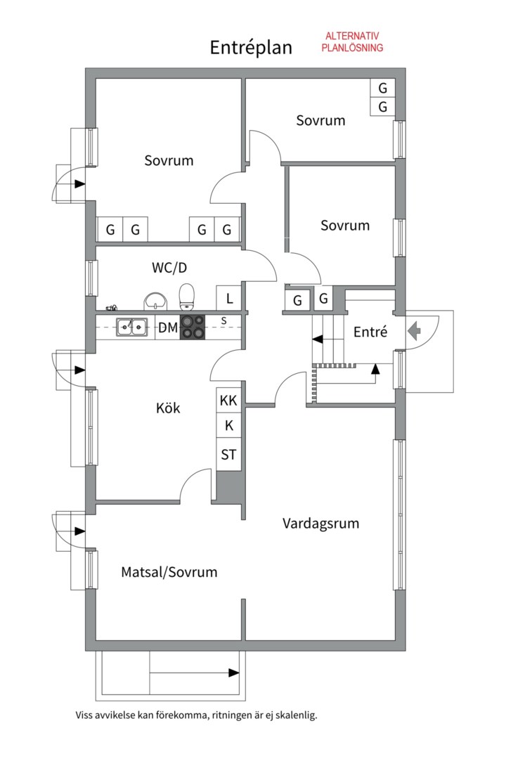 Planlösning från Hildvägen 15, Såld i Gamla Uppsala, Uppsala