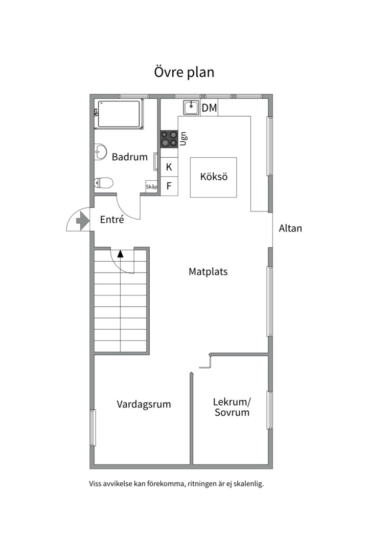 Planlösning från Vinkelvägen 9, Såld i Gustavsvik, Nacka