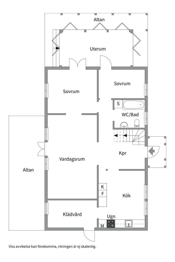 Planlösning från Solvarvet 43, Såld i Alunda, Östhammar