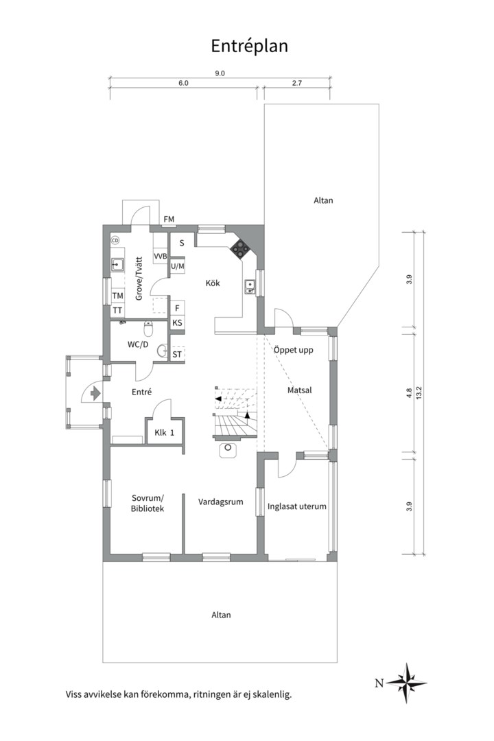 Planlösning från Mistelvägen 3, Såld i Örsundsbro, Enköping