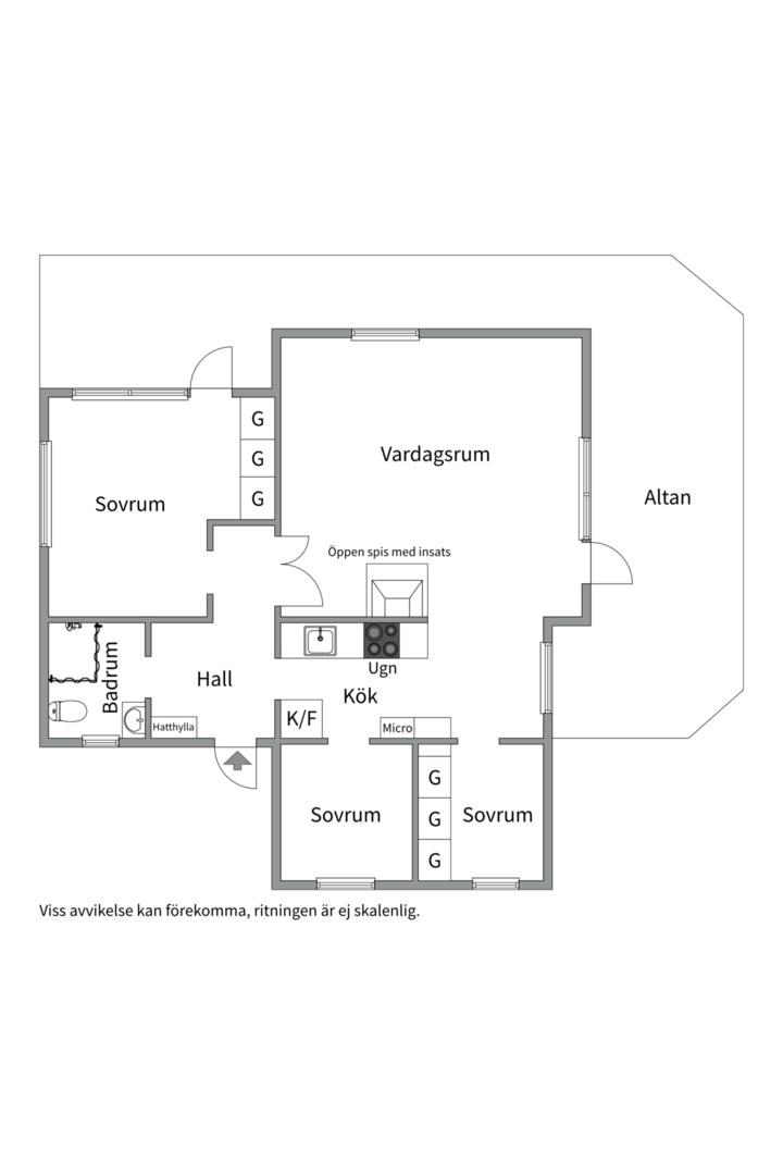 Planlösning från Skäddavägen 3, Såld i Svedudden, Värmdö