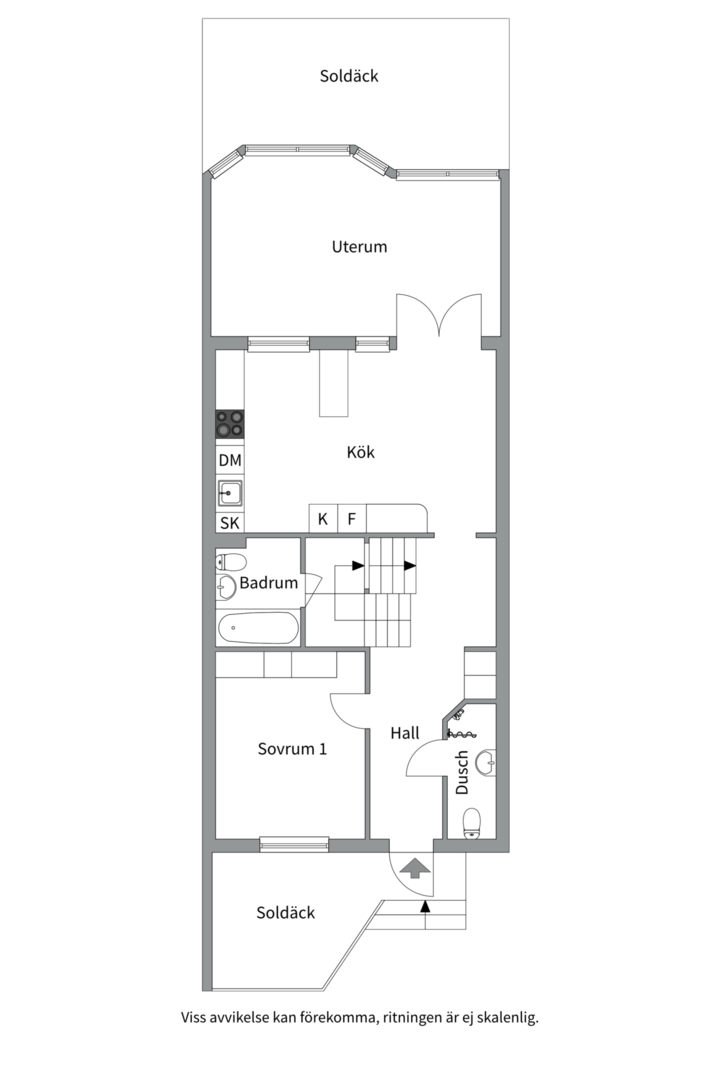 Planlösning från Infanterigatan 192, Såld i Viksäng, Västerås