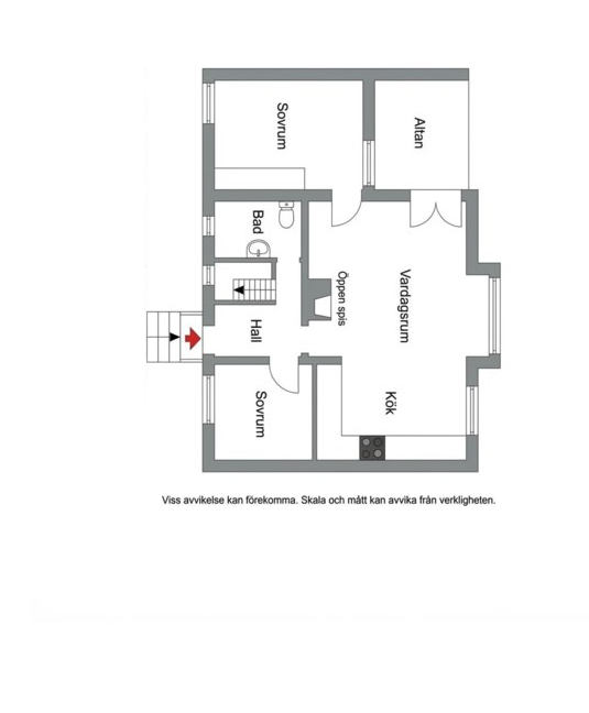 Planlösning från Thun-Ollevägen 29, Kommande i Gustavsberg - Lugnet/Björnkärret, Värmdö