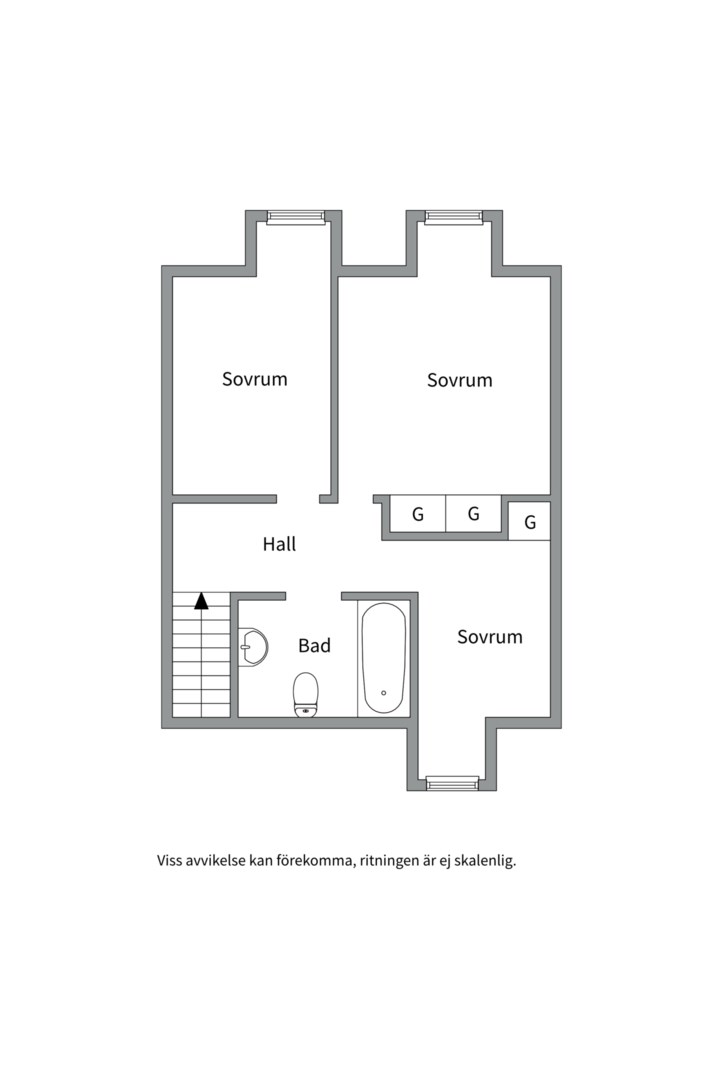 Planlösning från Bonadsvägen 44, Såld i Nåntuna, Uppsala