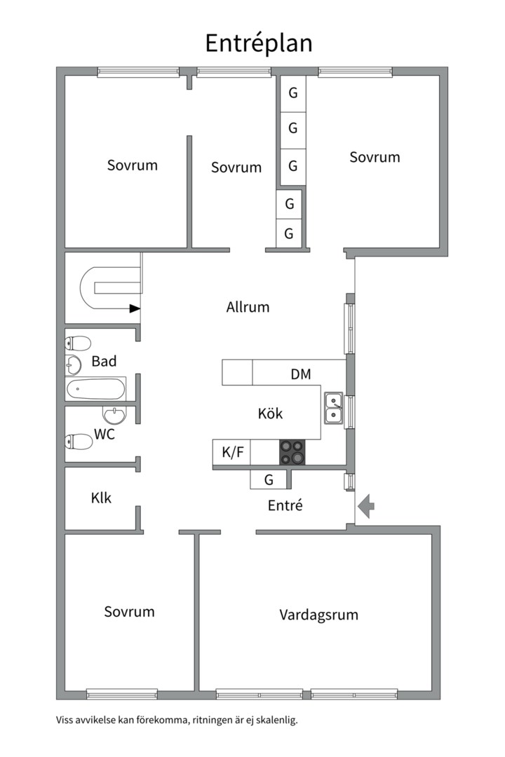 Planlösning från Timjansgatan 105, Såld i Årsta, Uppsala
