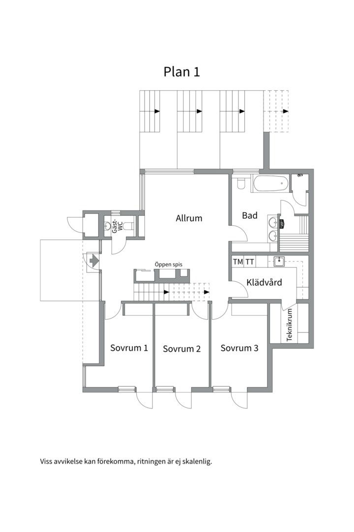 Planlösning från Rådjursstigen 10, Såld i Björknäs, Nacka
