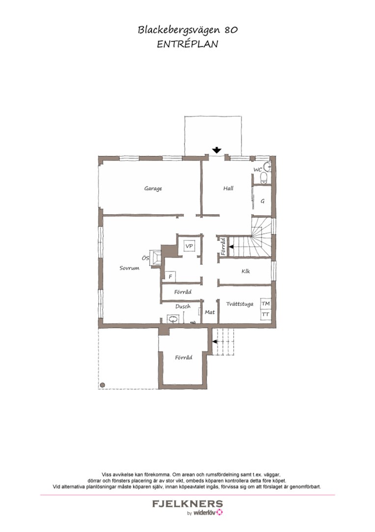 Planlösning från Blackebergsvägen 80, Såld i Bromma - Södra Ängby, Stockholm