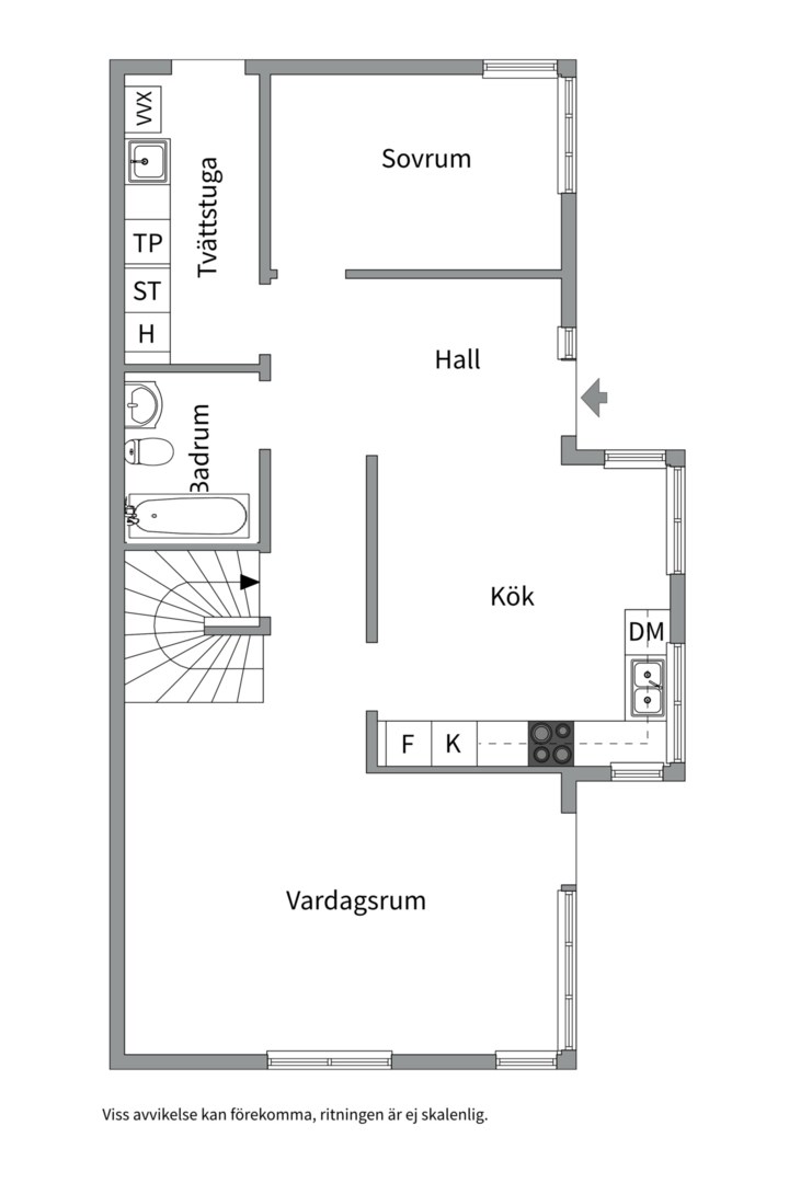 Planlösning från Pimpstensvägen 45, Såld i Herrhagen, Uppsala