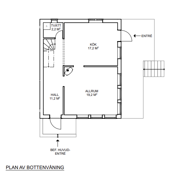 Planlösning från Svärtgärdsvägen 25, Såld i Fagerholm, Värmdö