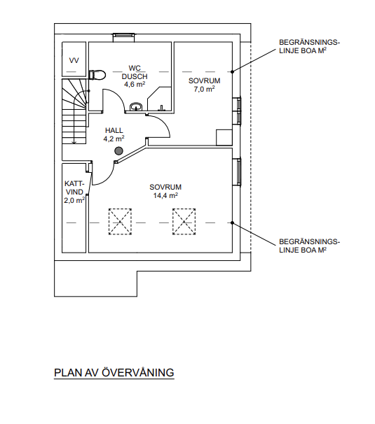 Planlösning från Svärtgärdsvägen 25, Såld i Fagerholm, Värmdö