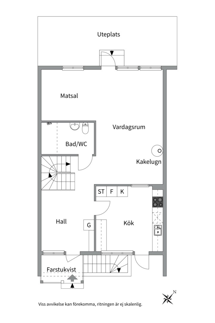 Planlösning från Köpmangatan 6 B, Till salu i Luthagen, Uppsala