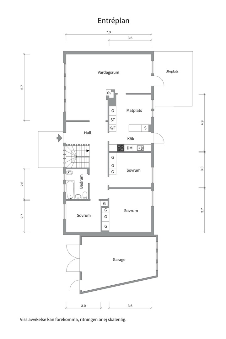 Planlösning från Holmvägen 25B, Såld i Sunnersta, Uppsala