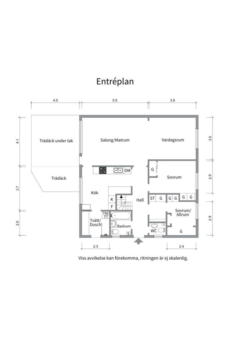 Planlösning från Värnlundsgatan 15, Kommande i Nyby, Uppsala